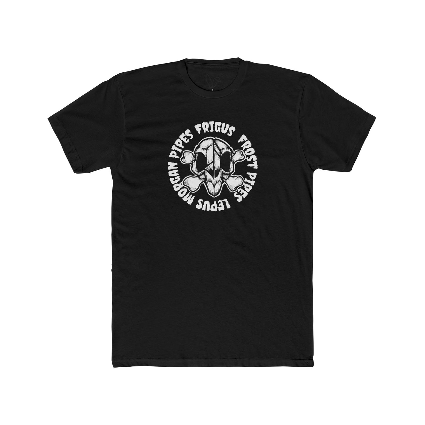 Unisex Cotton Crew Tee - Frost Pipes Skull Design