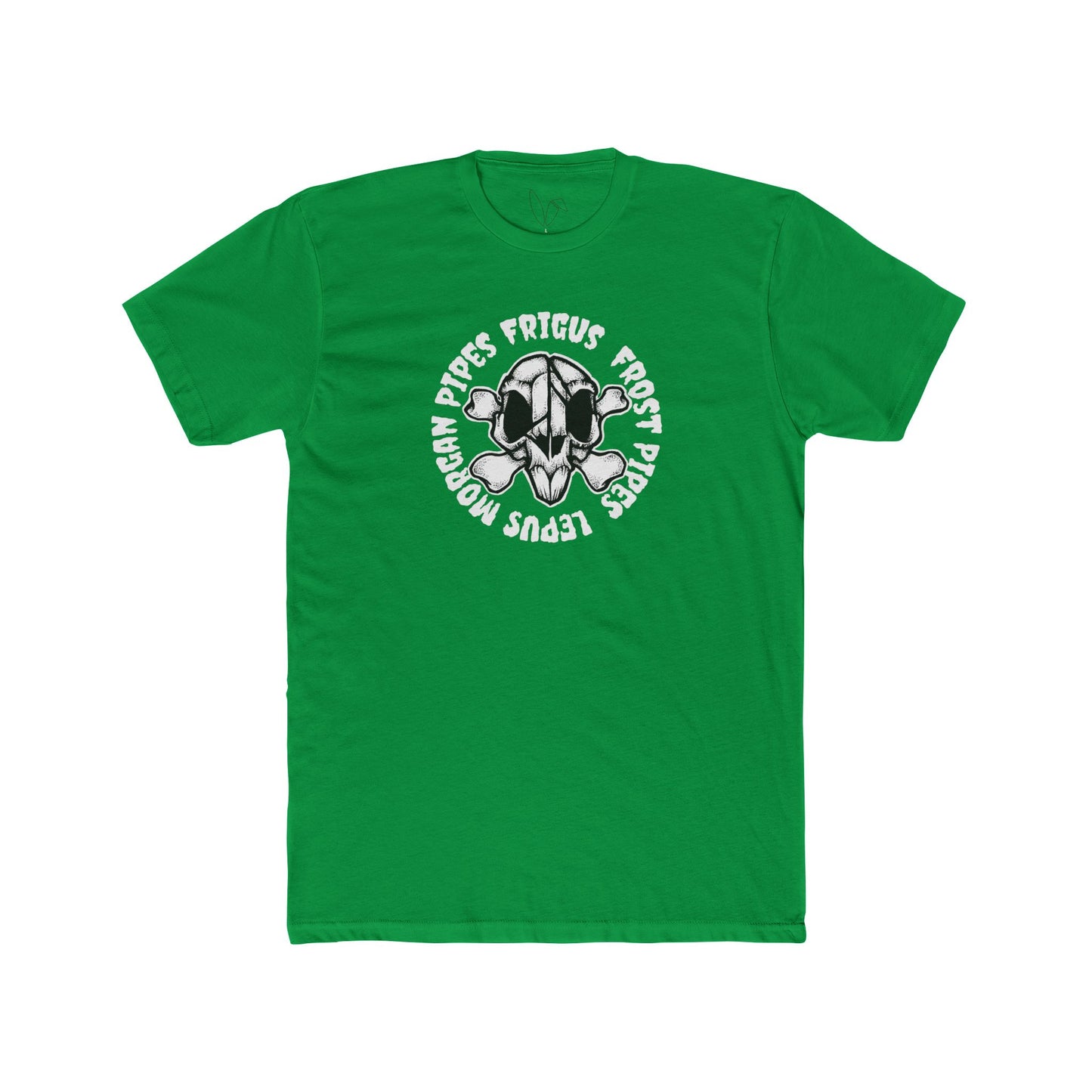 Unisex Cotton Crew Tee - Frost Pipes Skull Design