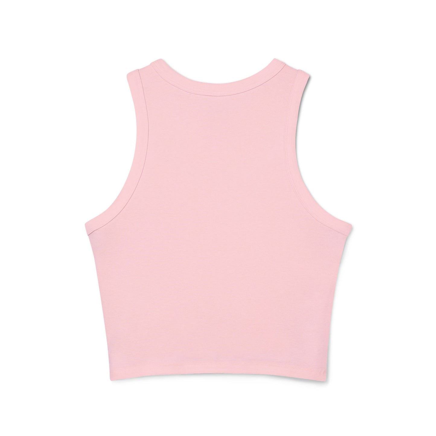 Minimalist Style Women's Micro Rib Racer Tank Top with Abstract Design