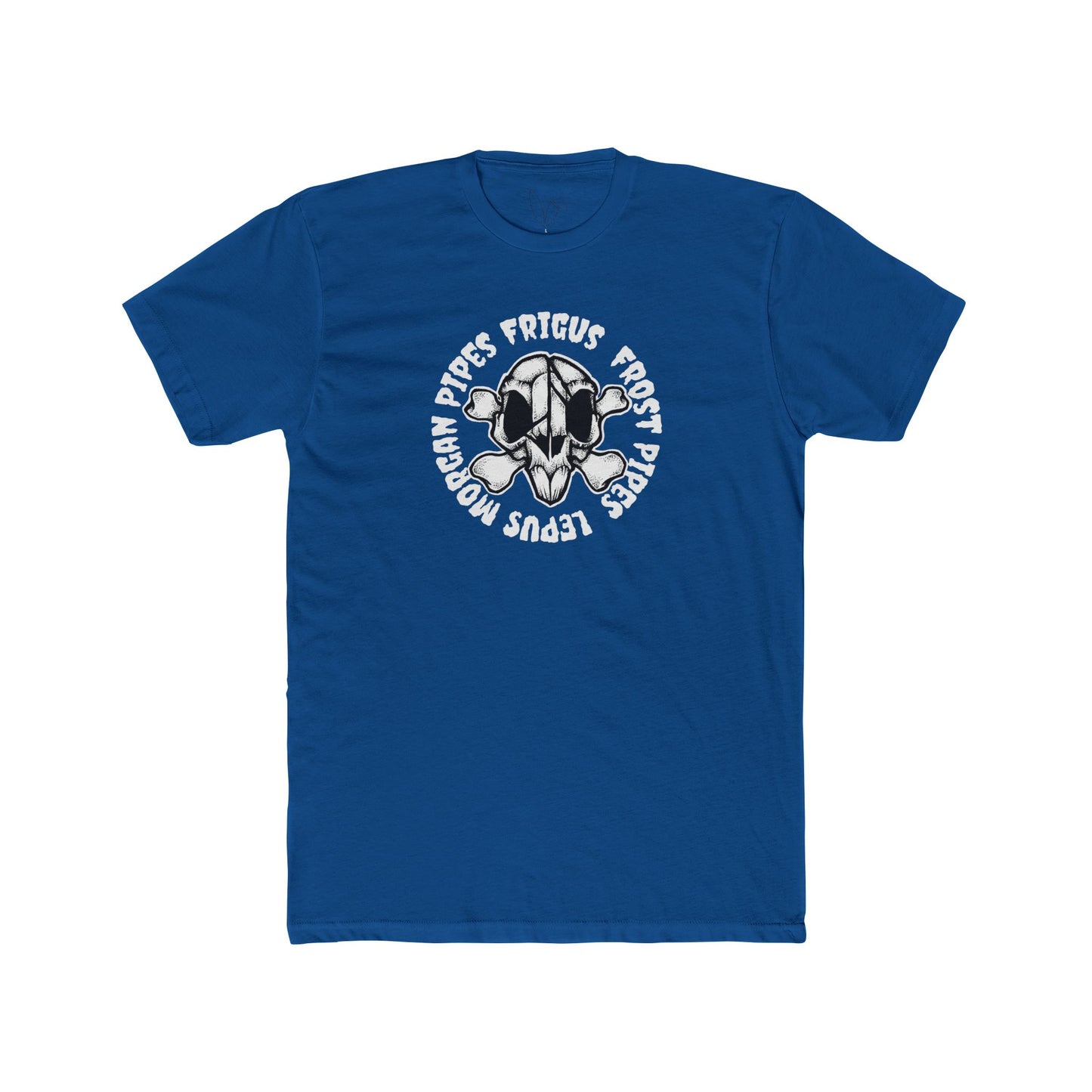 Unisex Cotton Crew Tee - Frost Pipes Skull Design