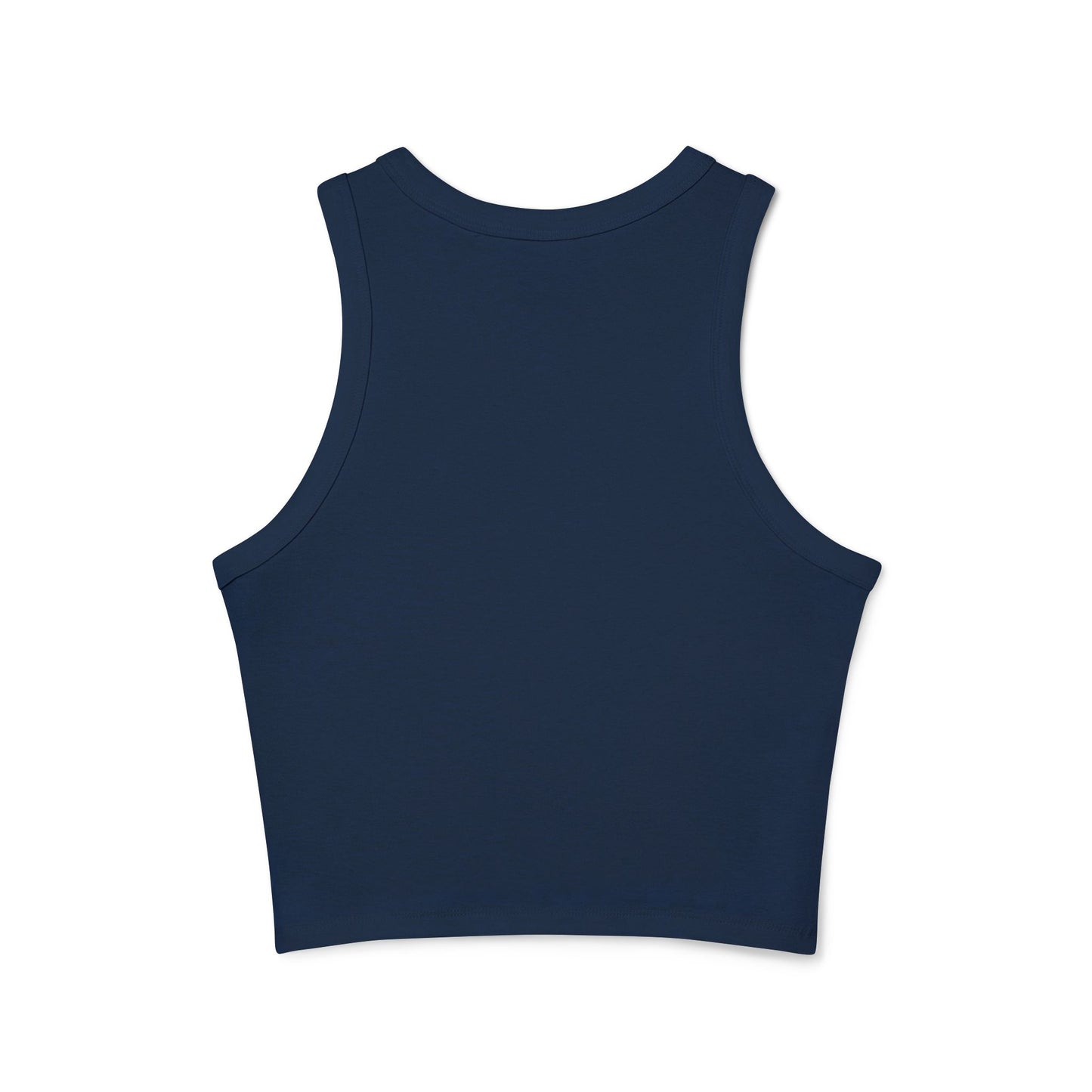 Minimalist Style Women's Micro Rib Racer Tank Top with Abstract Design