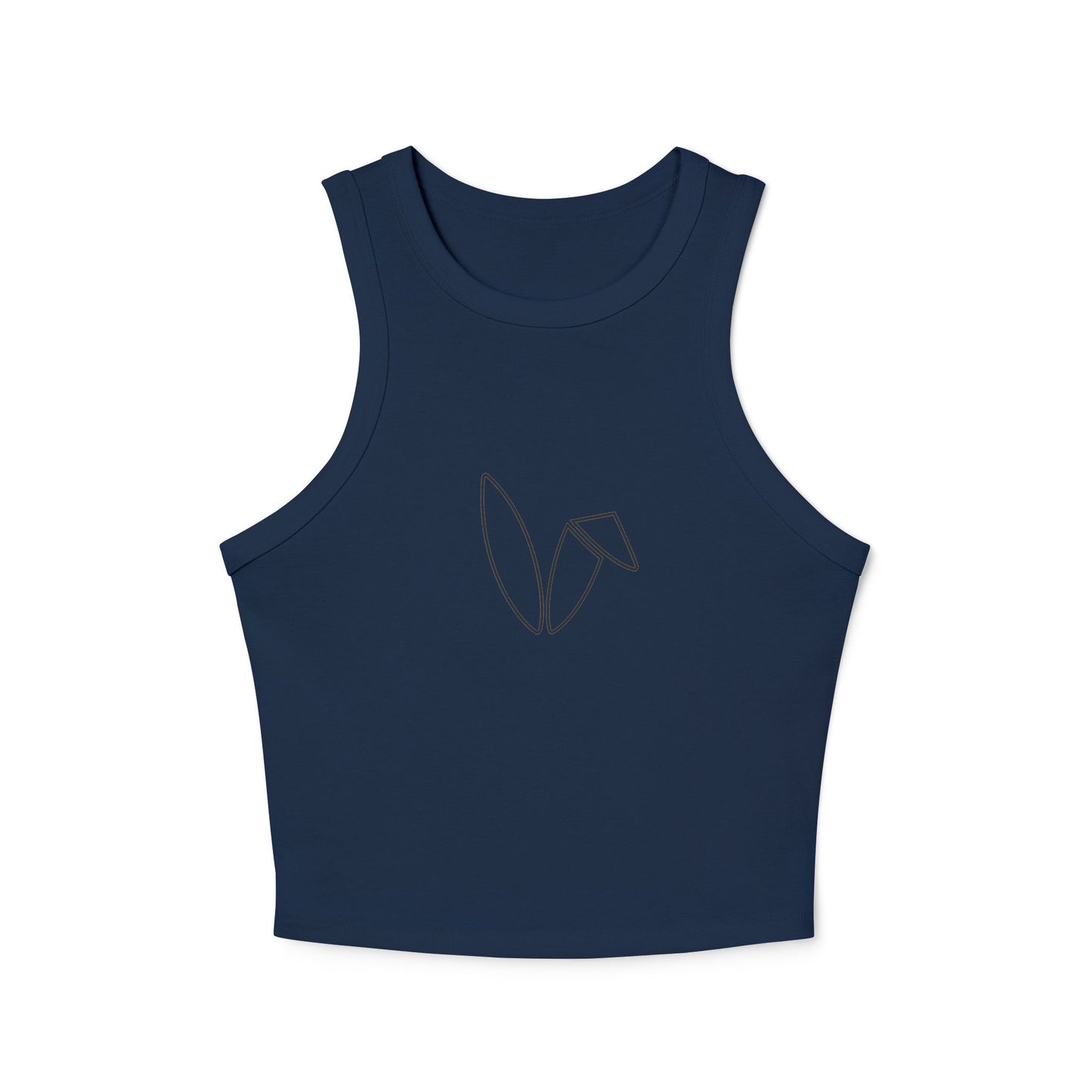 Minimalist Style Women's Micro Rib Racer Tank Top with Abstract Design