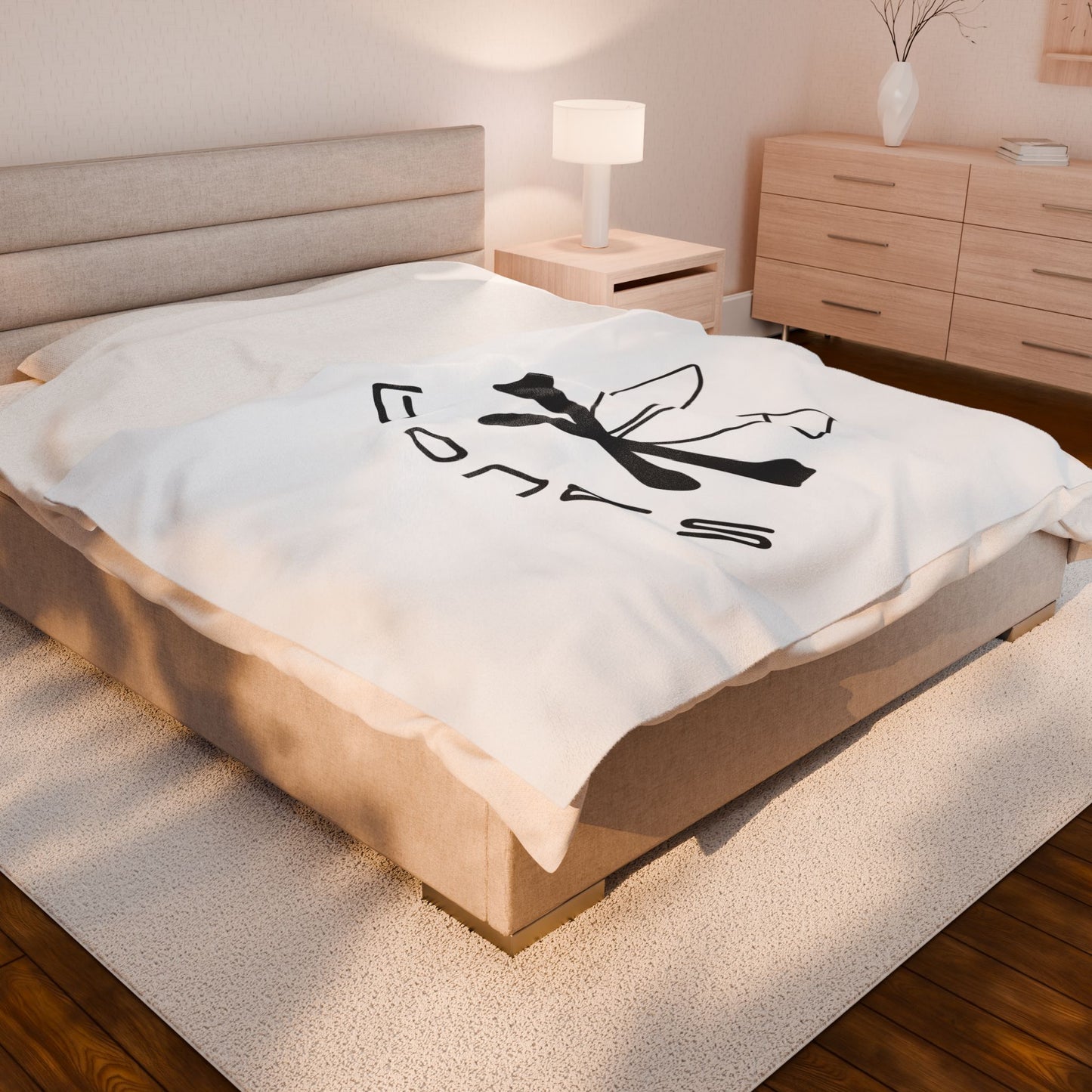 Bones Graphic Velveteen Plush Blanket