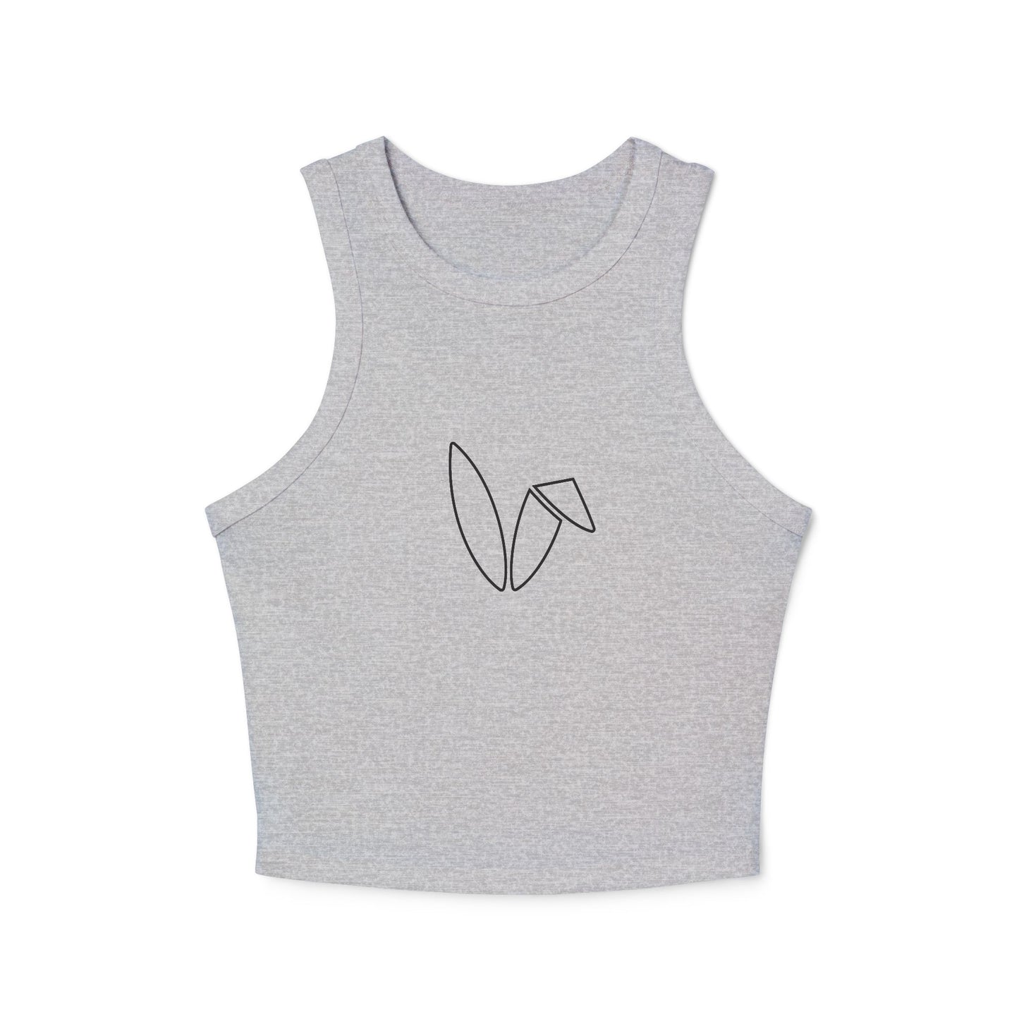Minimalist Style Women's Micro Rib Racer Tank Top with Abstract Design