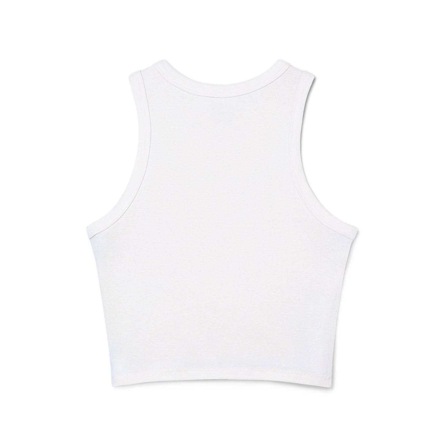 Minimalist Style Women's Micro Rib Racer Tank Top with Abstract Design
