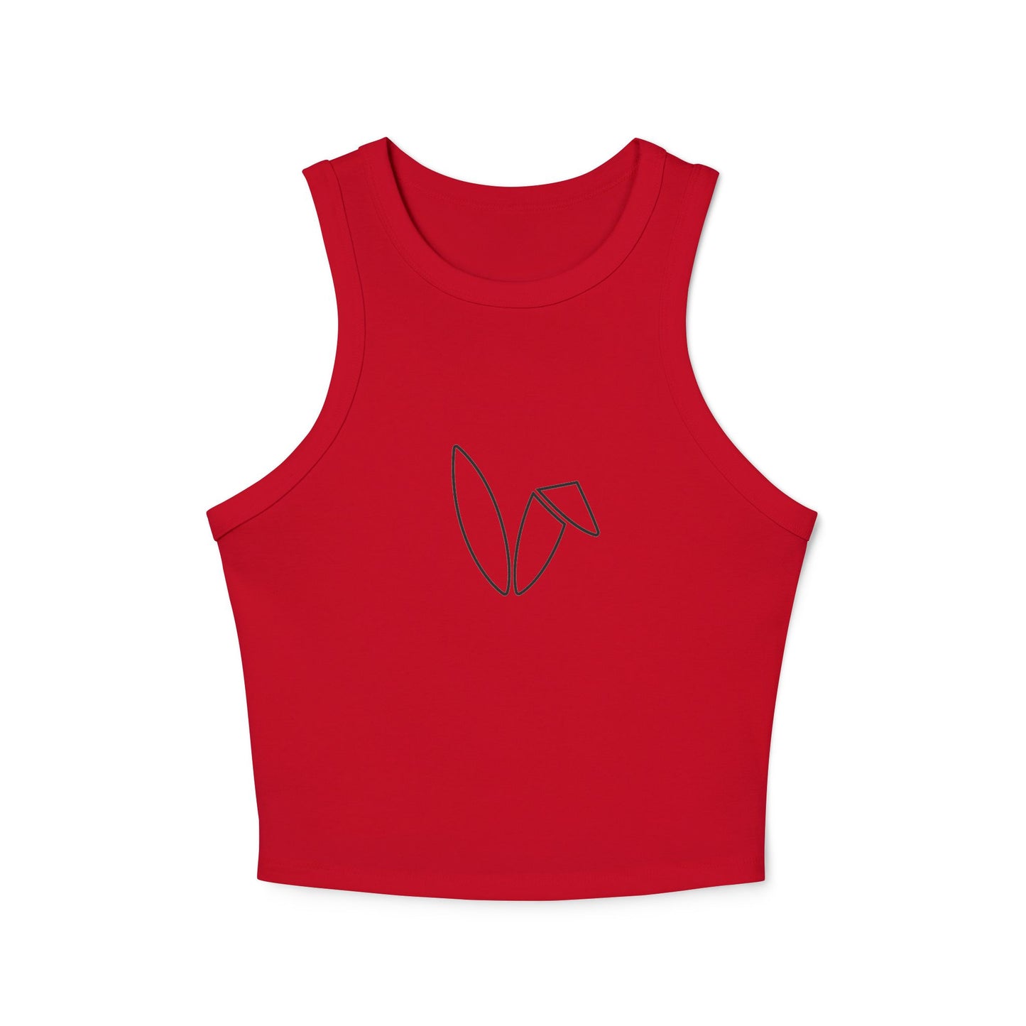 Minimalist Style Women's Micro Rib Racer Tank Top with Abstract Design