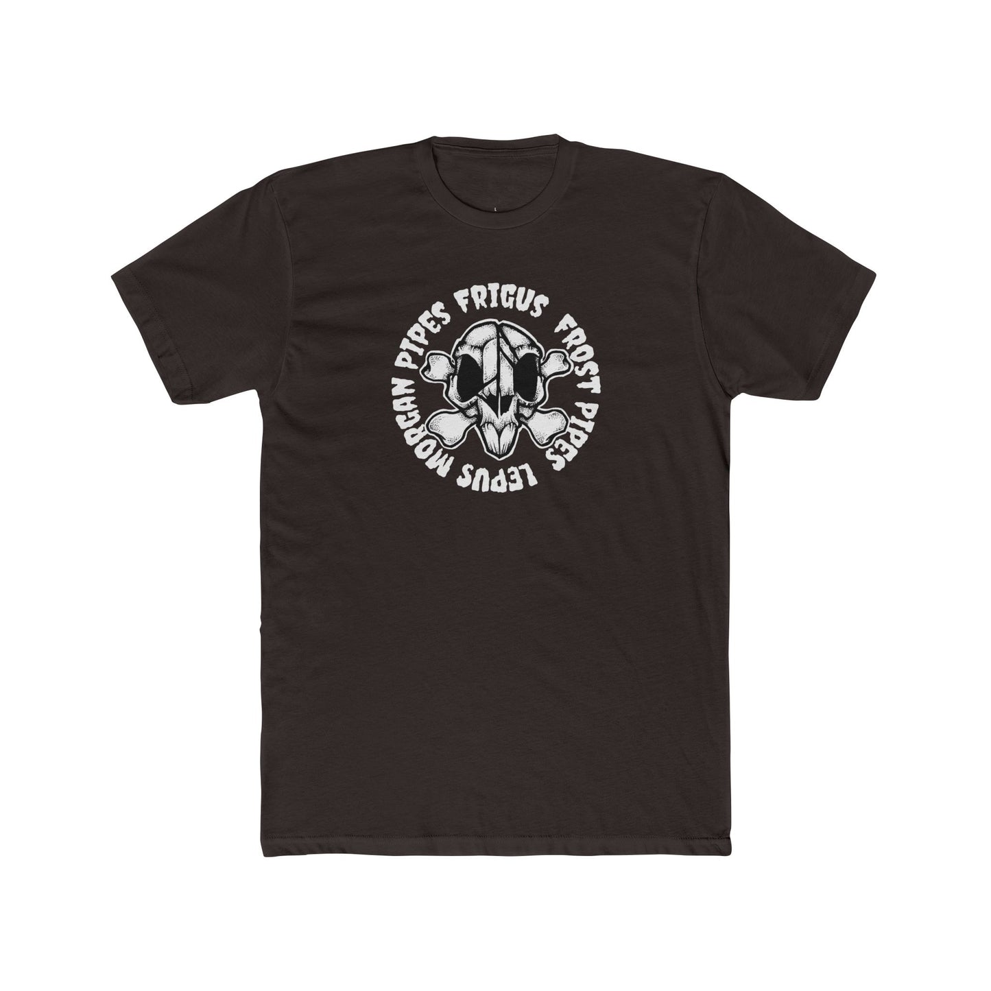 Unisex Cotton Crew Tee - Frost Pipes Skull Design