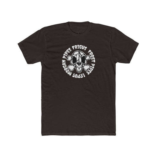 Unisex Cotton Crew Tee - Frost Pipes Skull Design