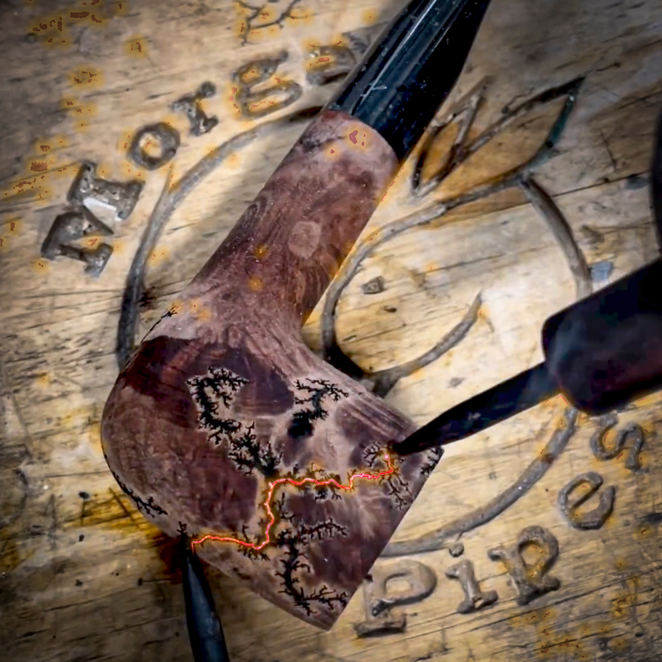 bone tobacco pipe Morgan Pipes - Bones Vintage Hand Carved Briar Wood